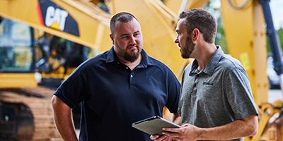 Lender talking with customer