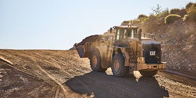 Wheel loader in sun