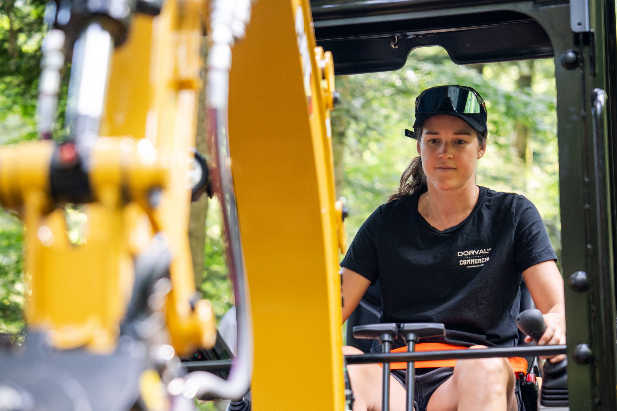 Mini excavator Interior controls and dash