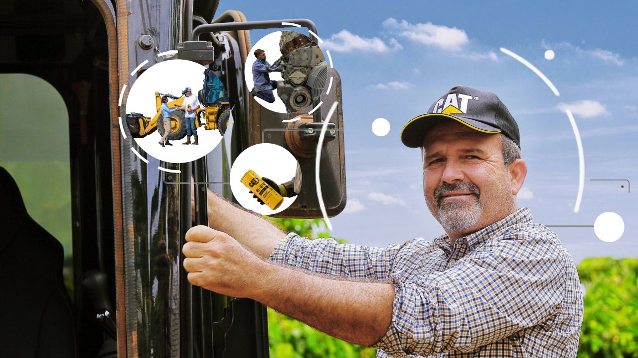 Cat dealer talking to customer