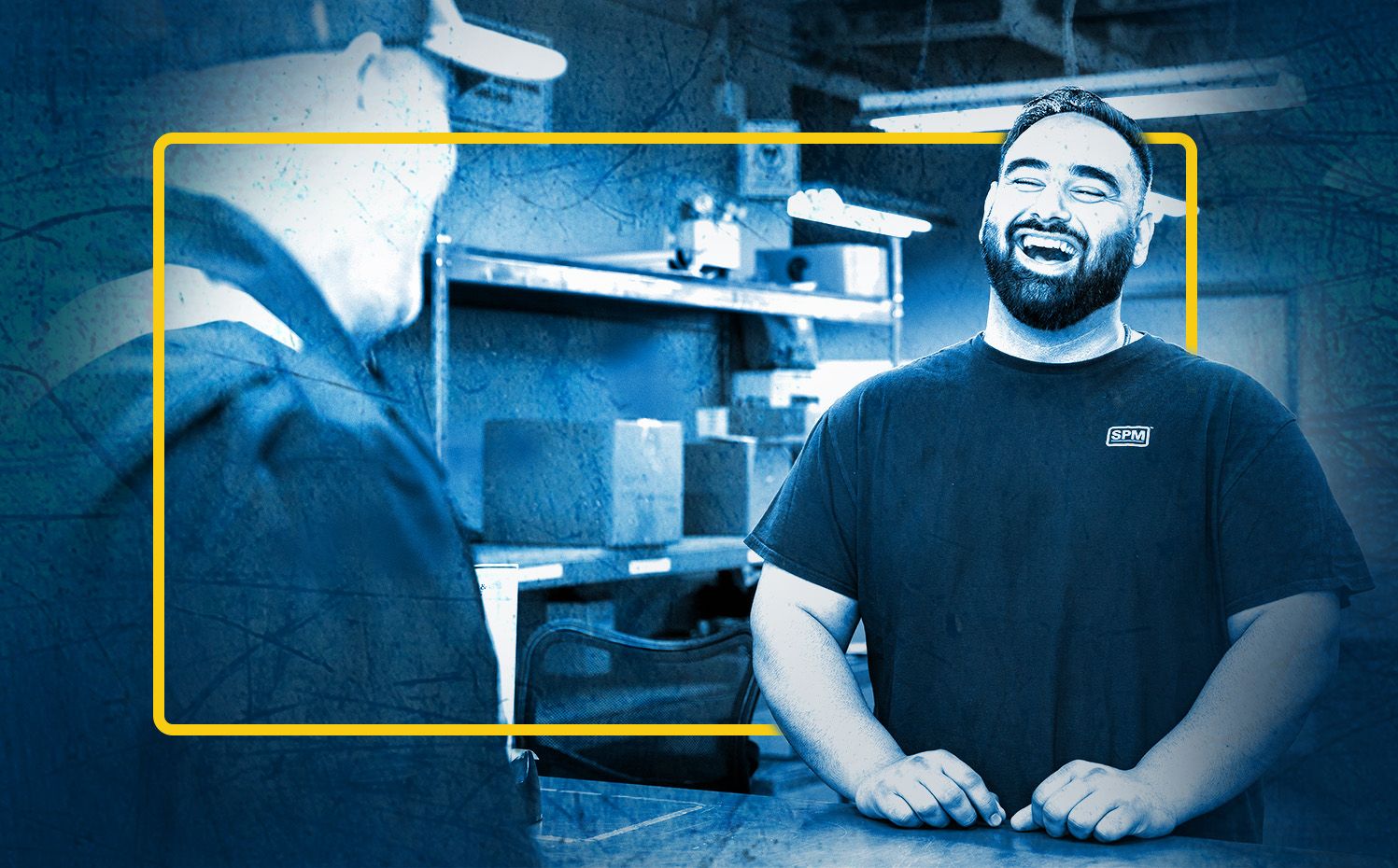 SPM employee at service center counter