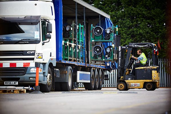 fork lift loading truck