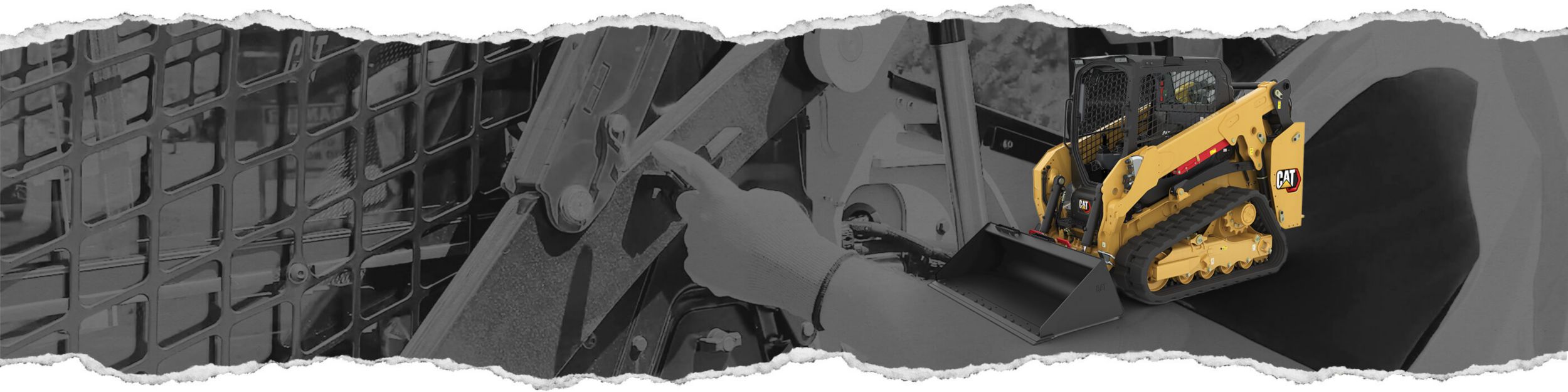 Compact Track Loader on grey background