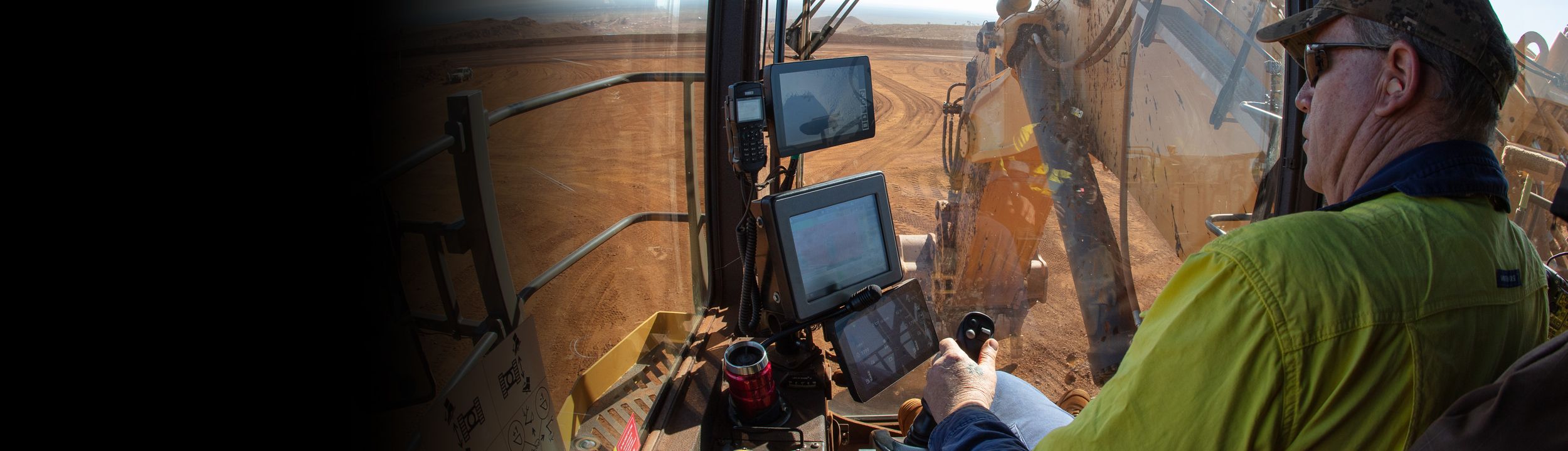 Cat dozer pushing dirt