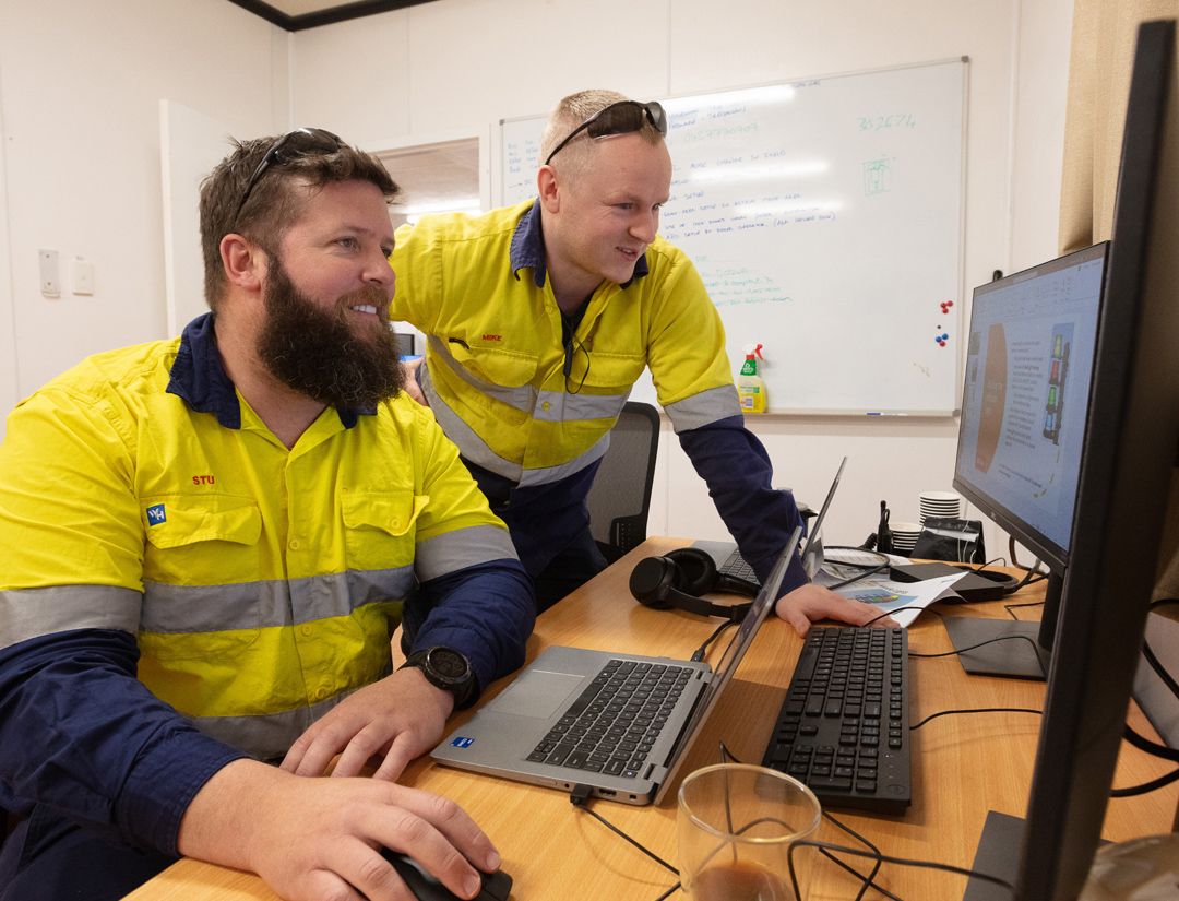 operator in an excavator