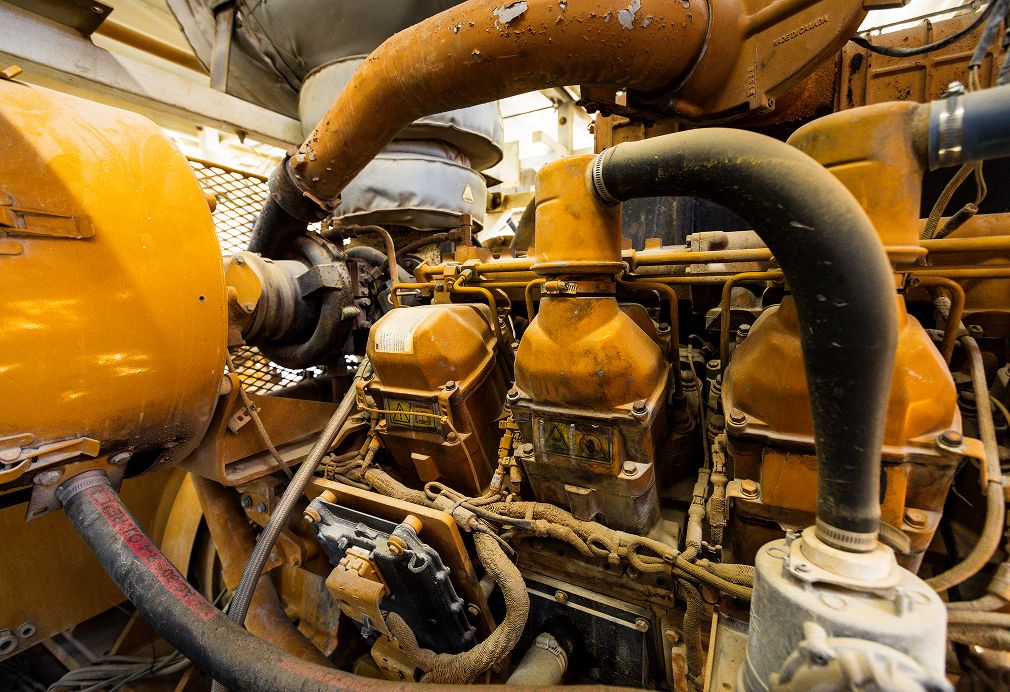 Built to Evolve, engine in warehouse