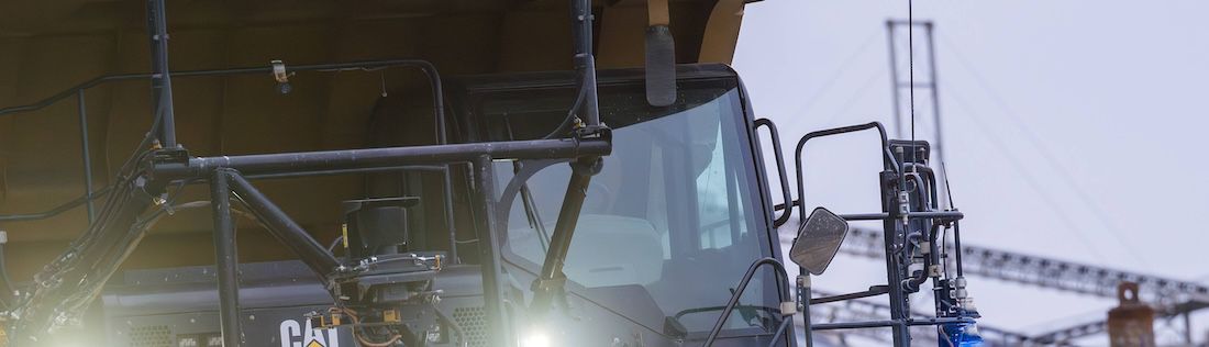 front of mining truck