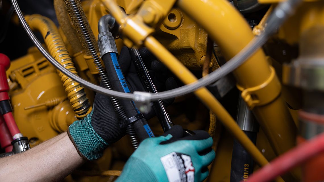 closeup of hoses on a machine