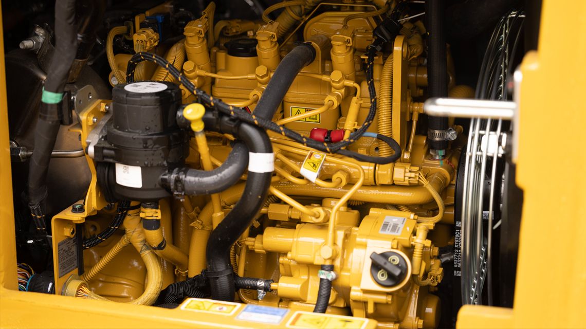 the inside of an engine bay; panel removed