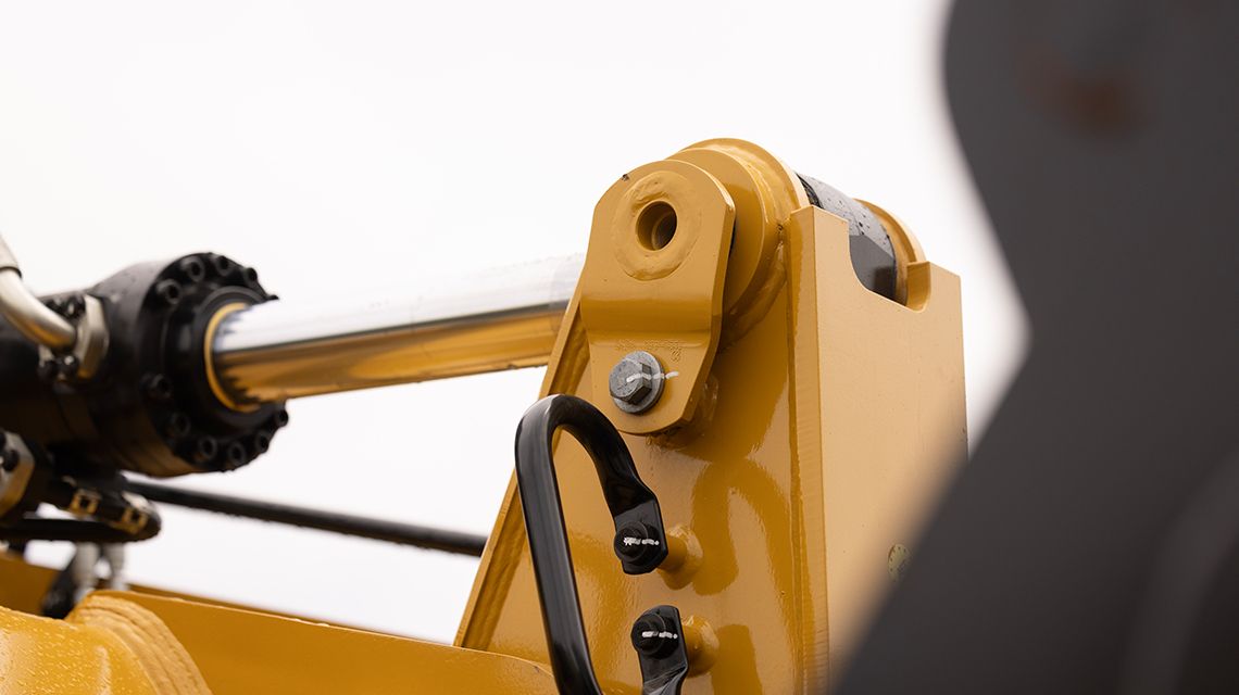 a closeup of the hydraulics of a machine