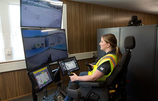 person using simulator