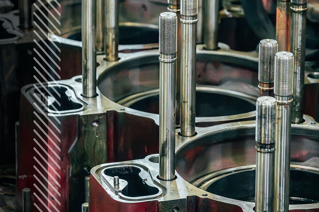 MaK parts in a facility