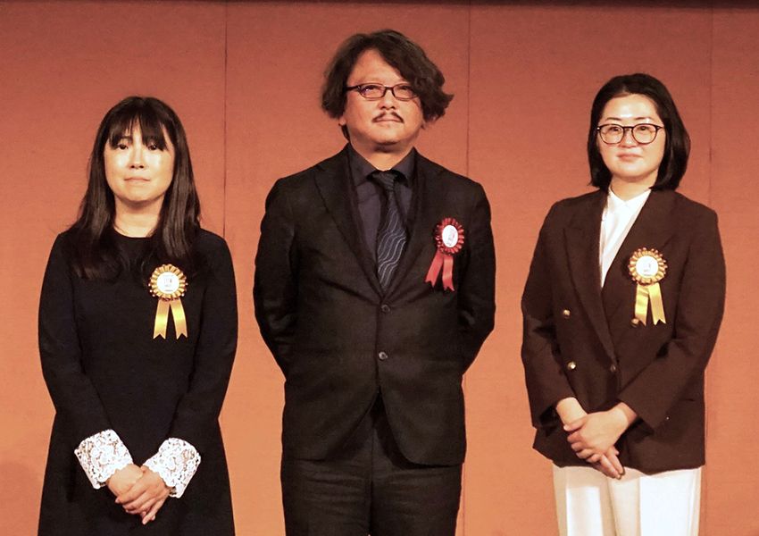 一般優秀賞受賞者　森さん、森屋さんと神戸大学　鶴田先生