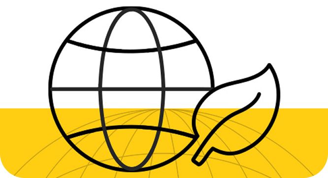 sustainable options with advanced technology icon