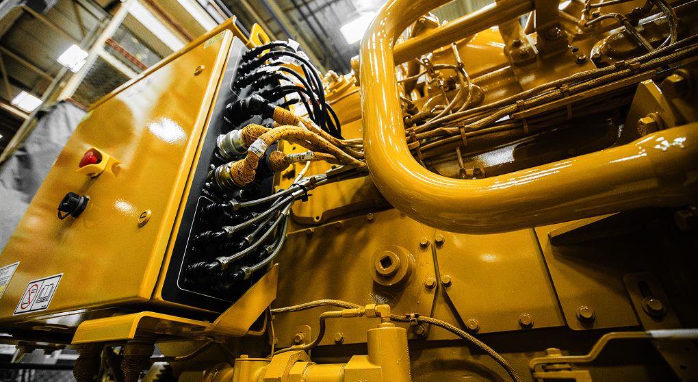 Close up of a section of engine