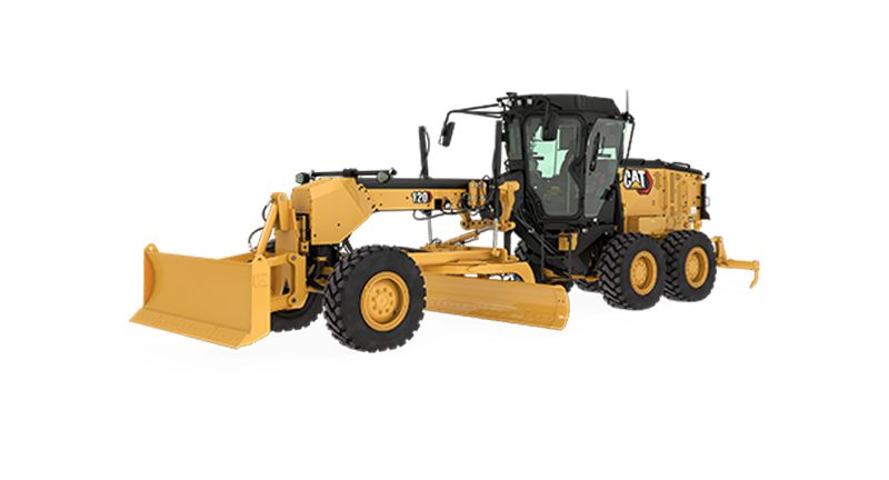 120 Motor Grader with front blade and ripper