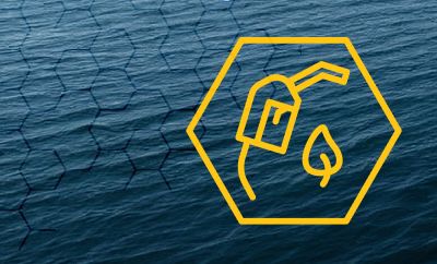 Biofuels icon on water background