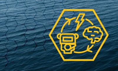 Hybrid & Electric icon on water background