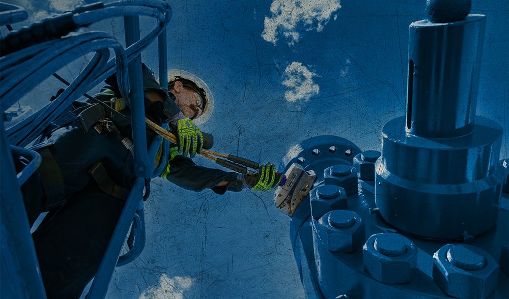 Employee working out in the field