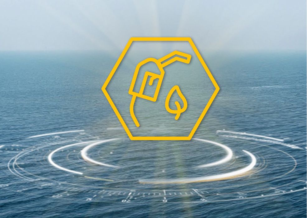 Biofuel icon on the water