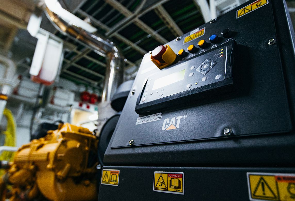 Detail shot of cat engine
