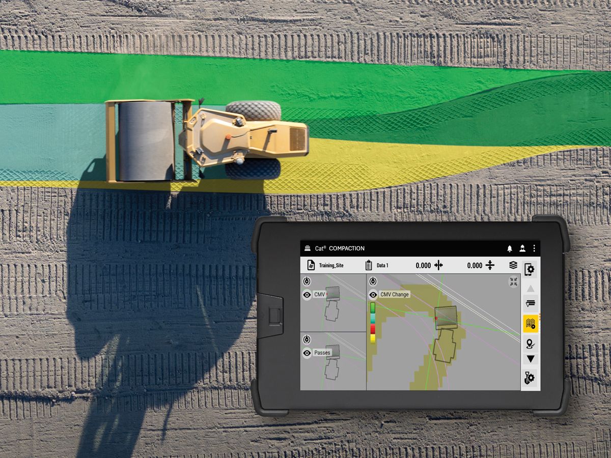 Illustration of compaction mapping on soil.