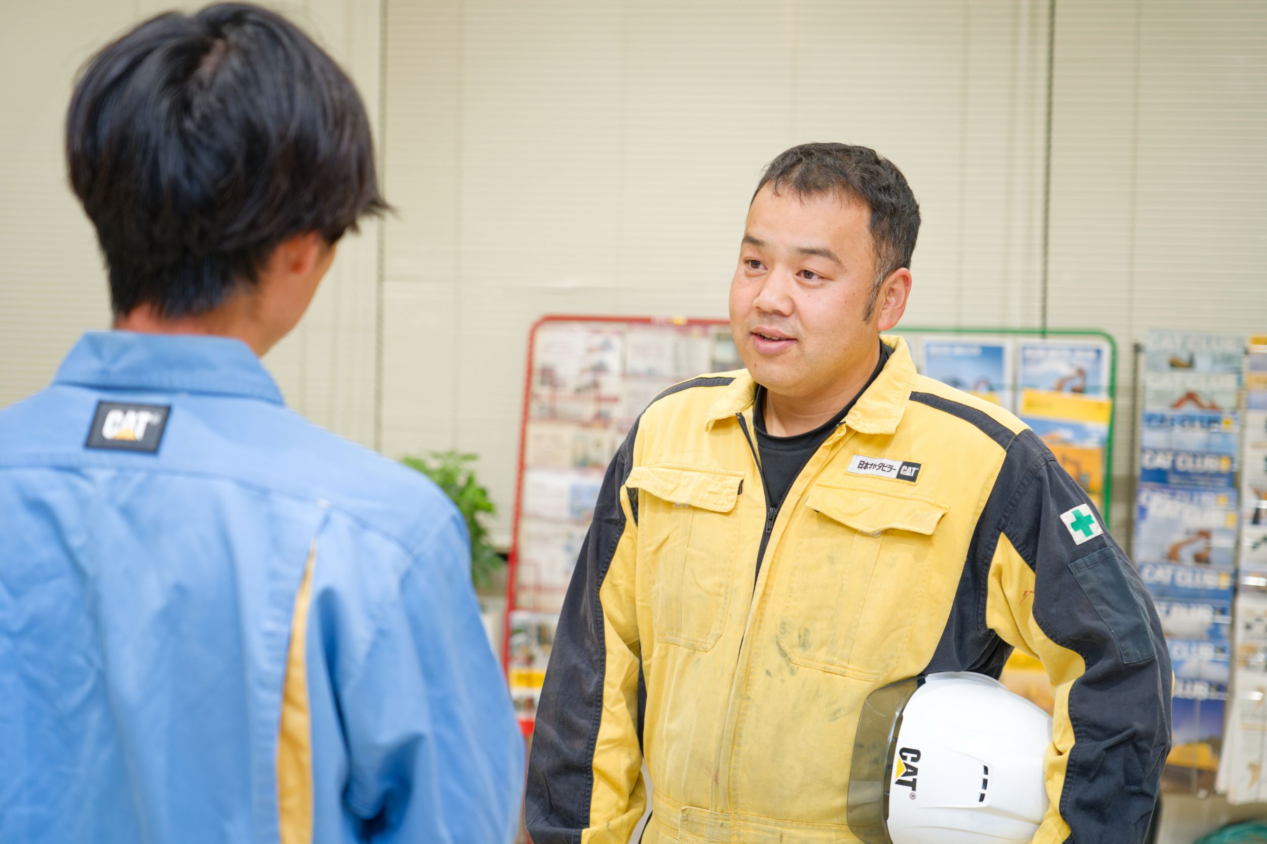 Two men talking