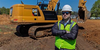 Cat technician posing for camera