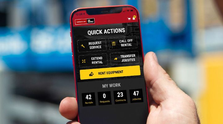 Cat Rental opened on a phone