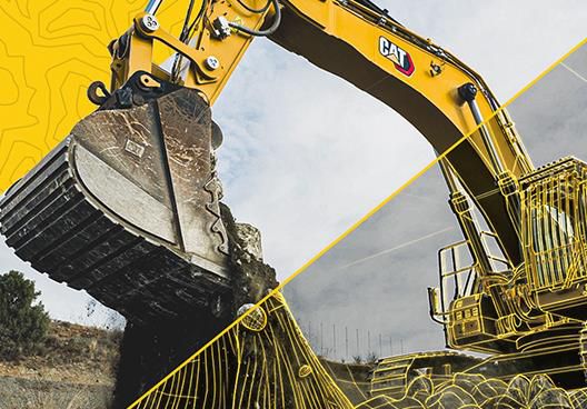A Cat excavator at work