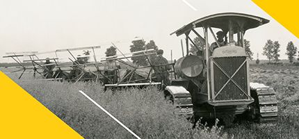 Caterpillar tractor working in a field