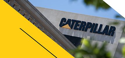office building featuring caterpillar logo