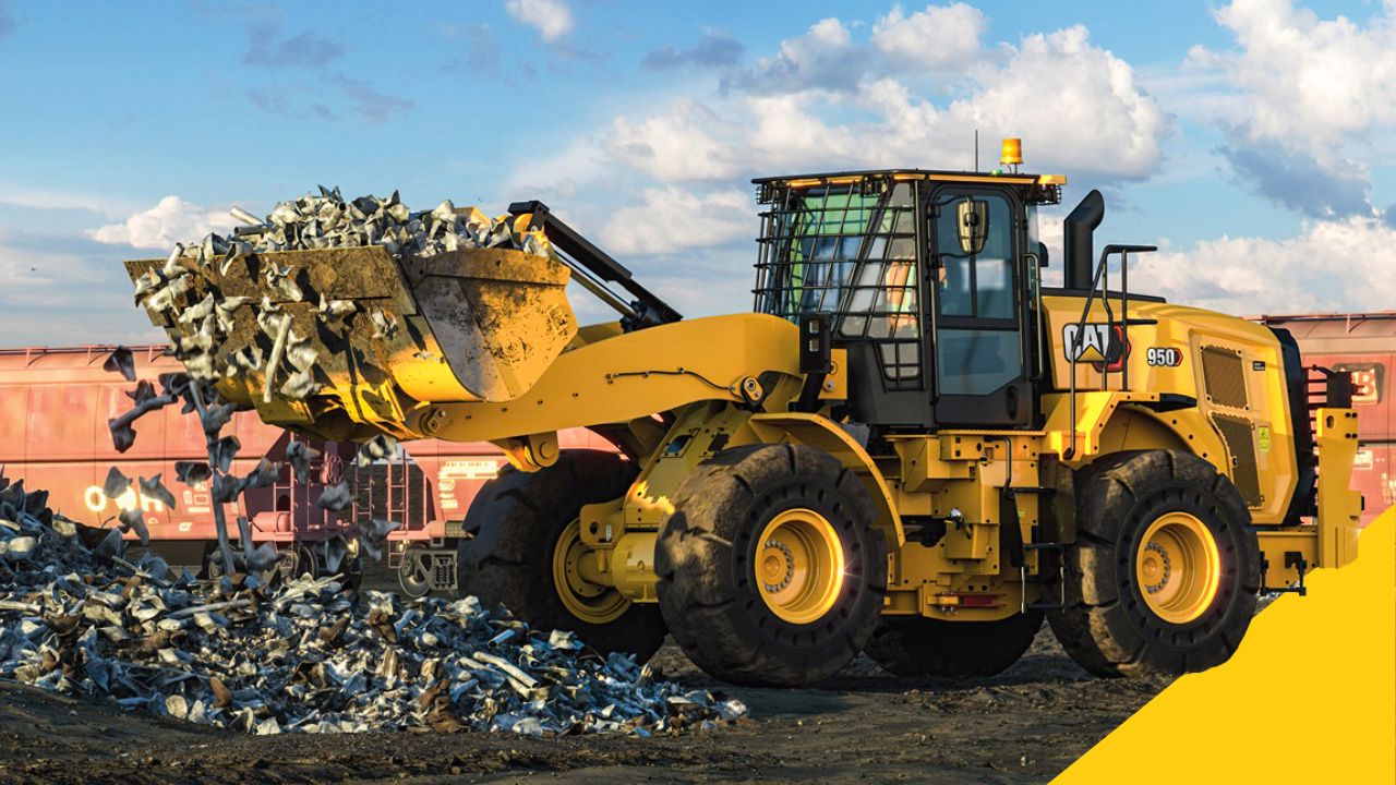 a constuction professional operating a Cat 950 wheel loader