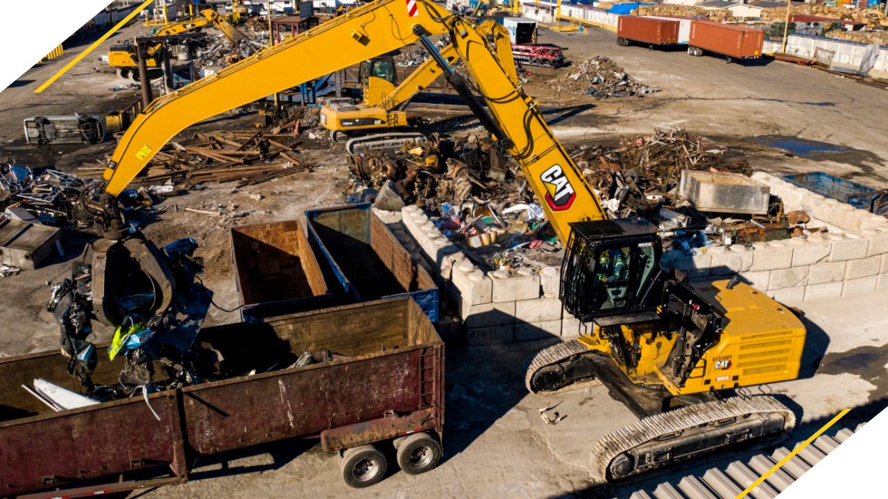 a scrap recyling machine at work