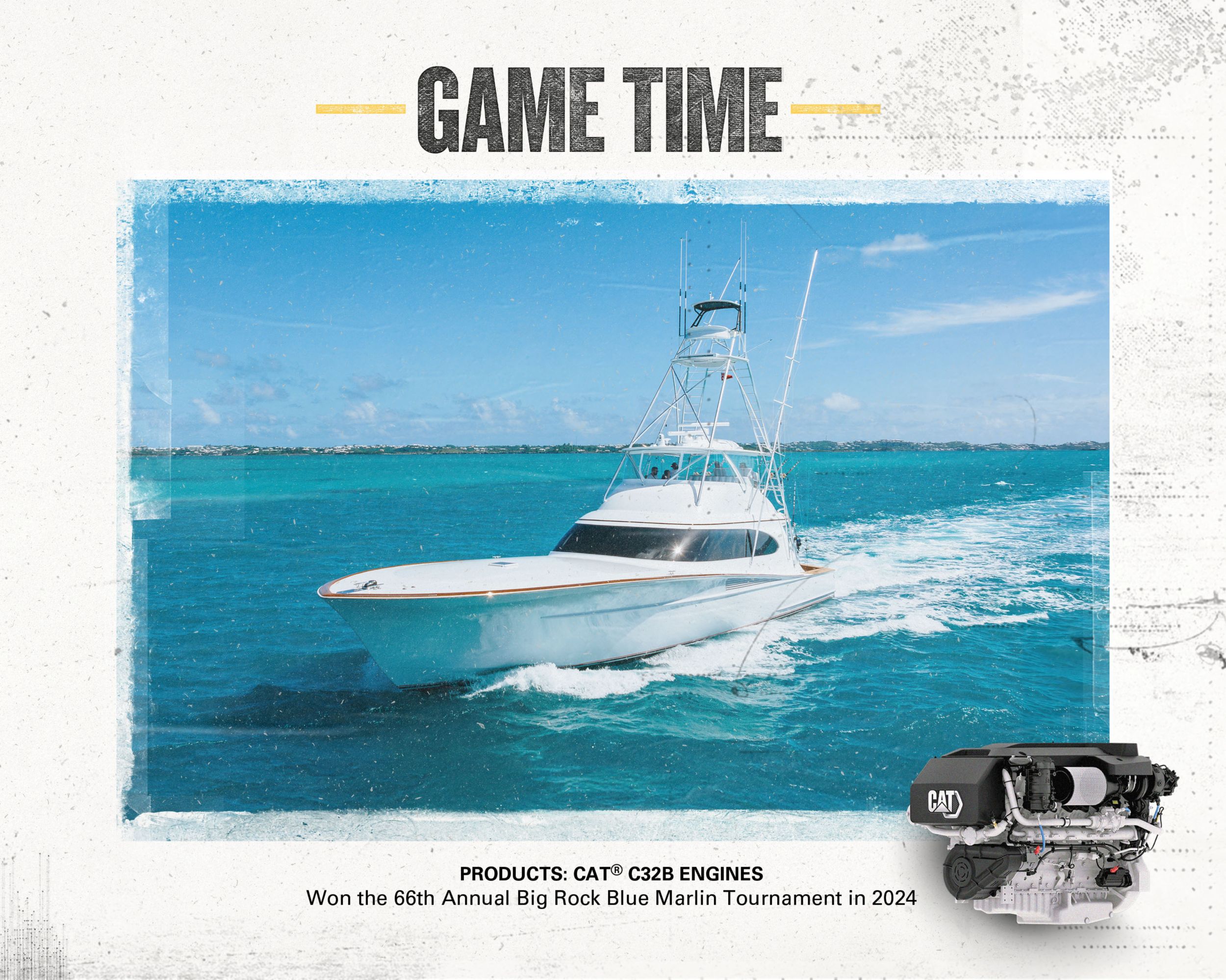 The Game time boat moving through the water