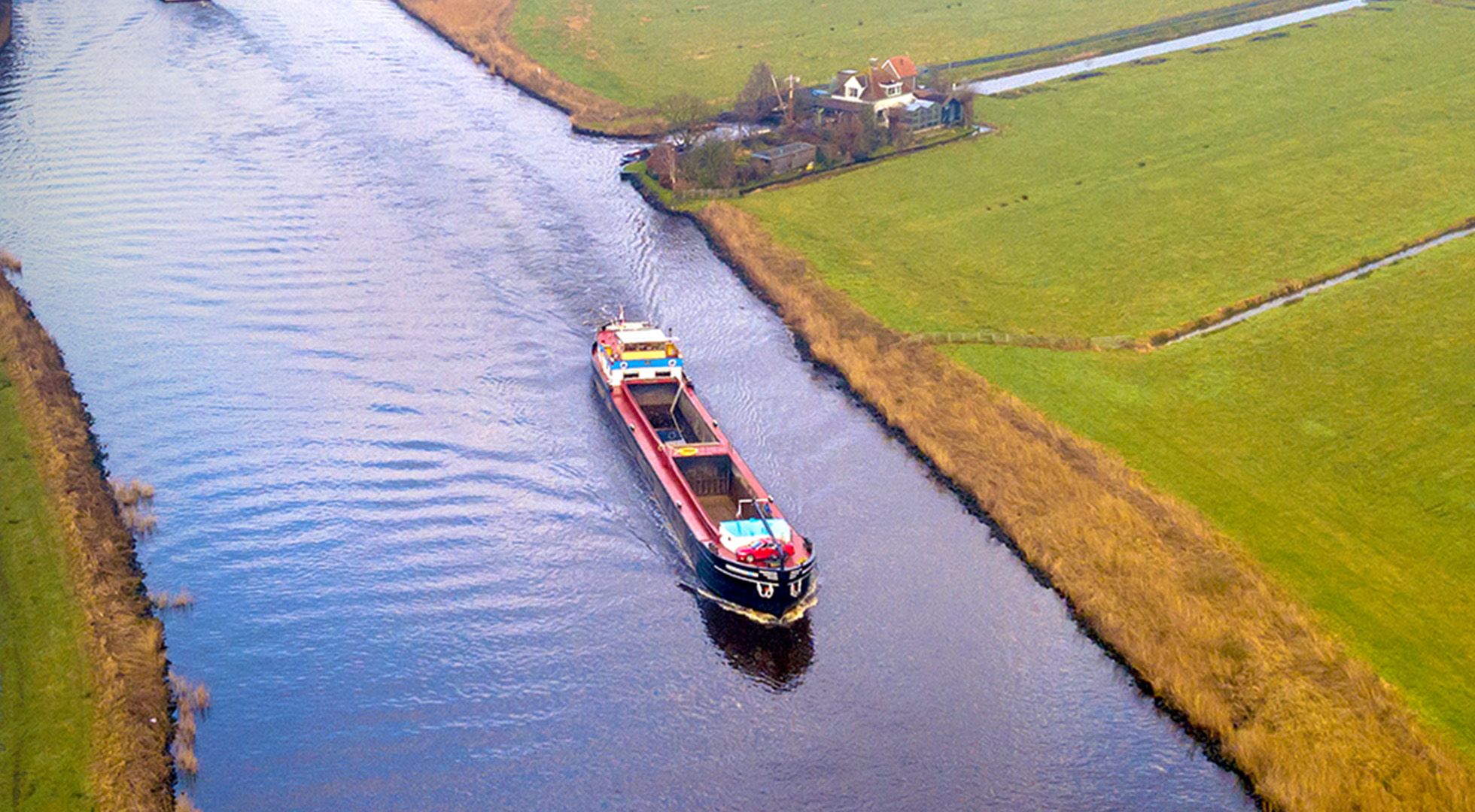 Boat traveling down the river