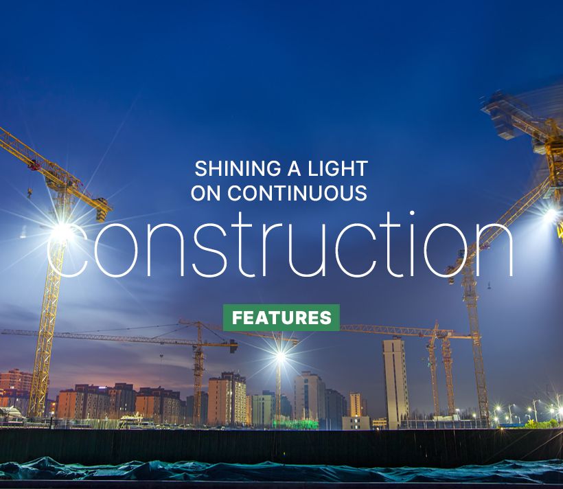 Lighting towers construction site