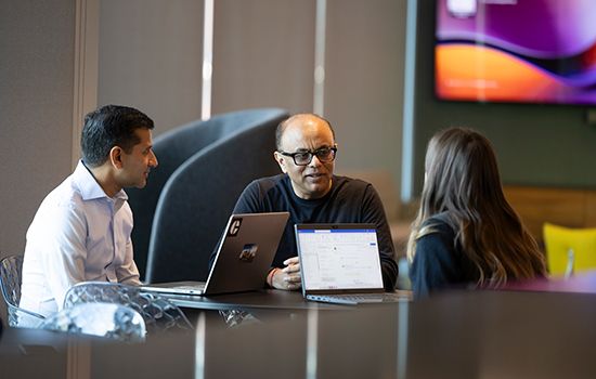 employees in a meeting