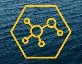 Methanol icon on water background