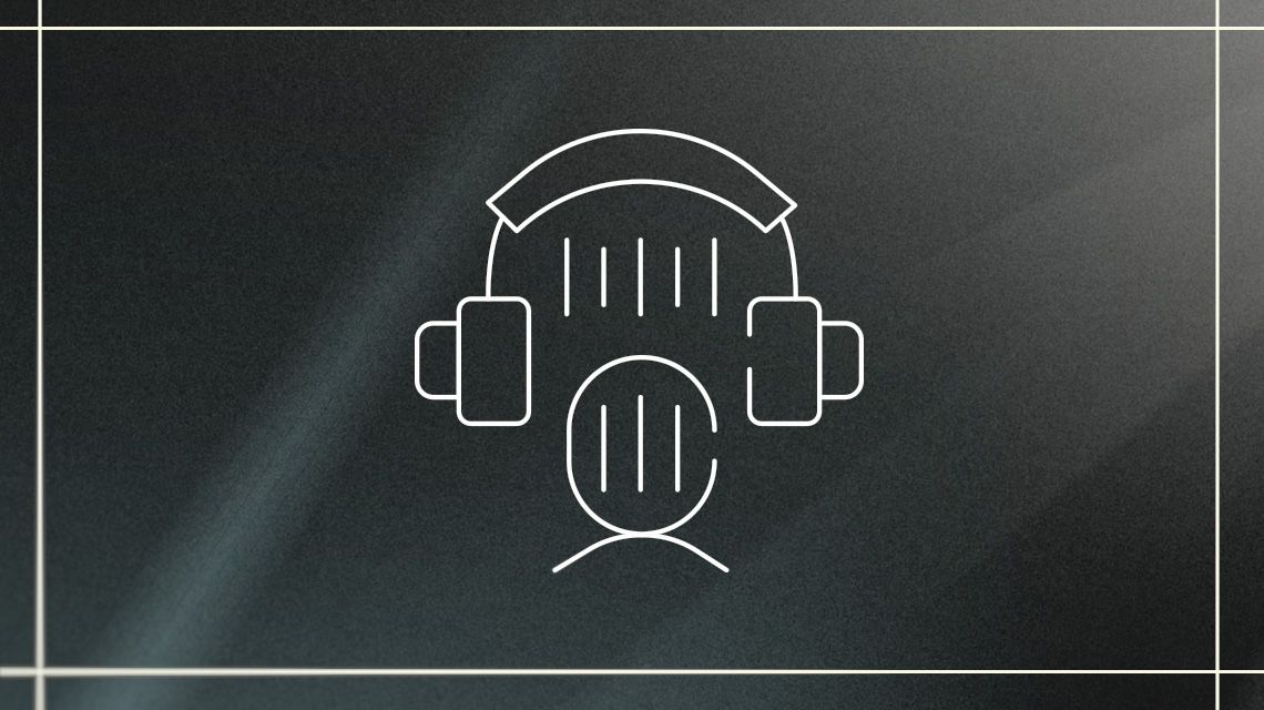 illustration featuring audio equipment representing a podcast