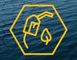 Biofuels icon on water background