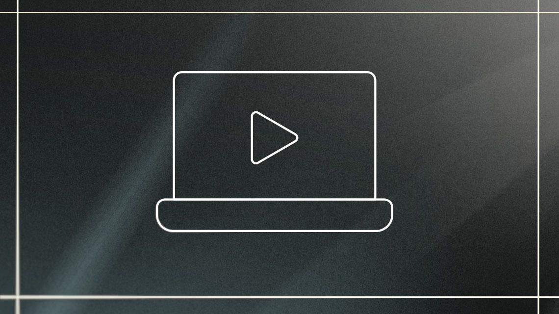 illustration featuring a laptop screen with a video play symbol