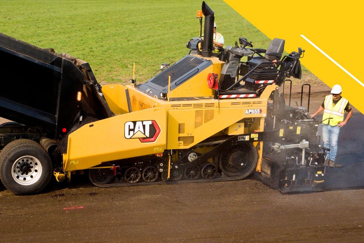 construction professional operating a paving machine