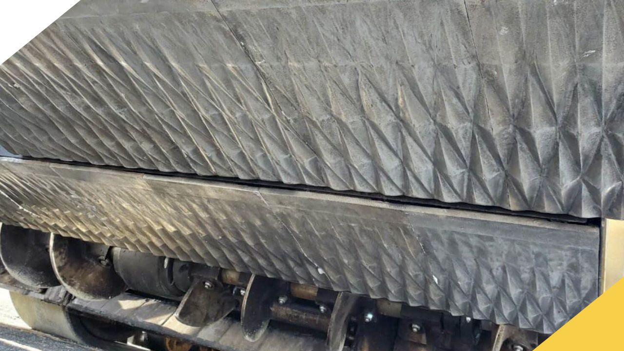 the underside of a paving machine