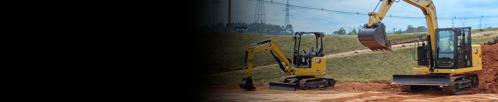 Miniexcavadoras trabajando