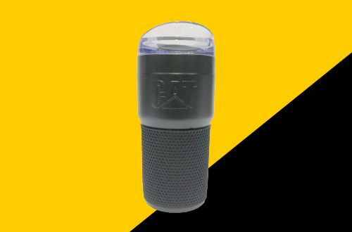 black tumbler