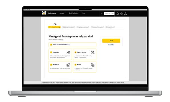 Cat Financial financing application