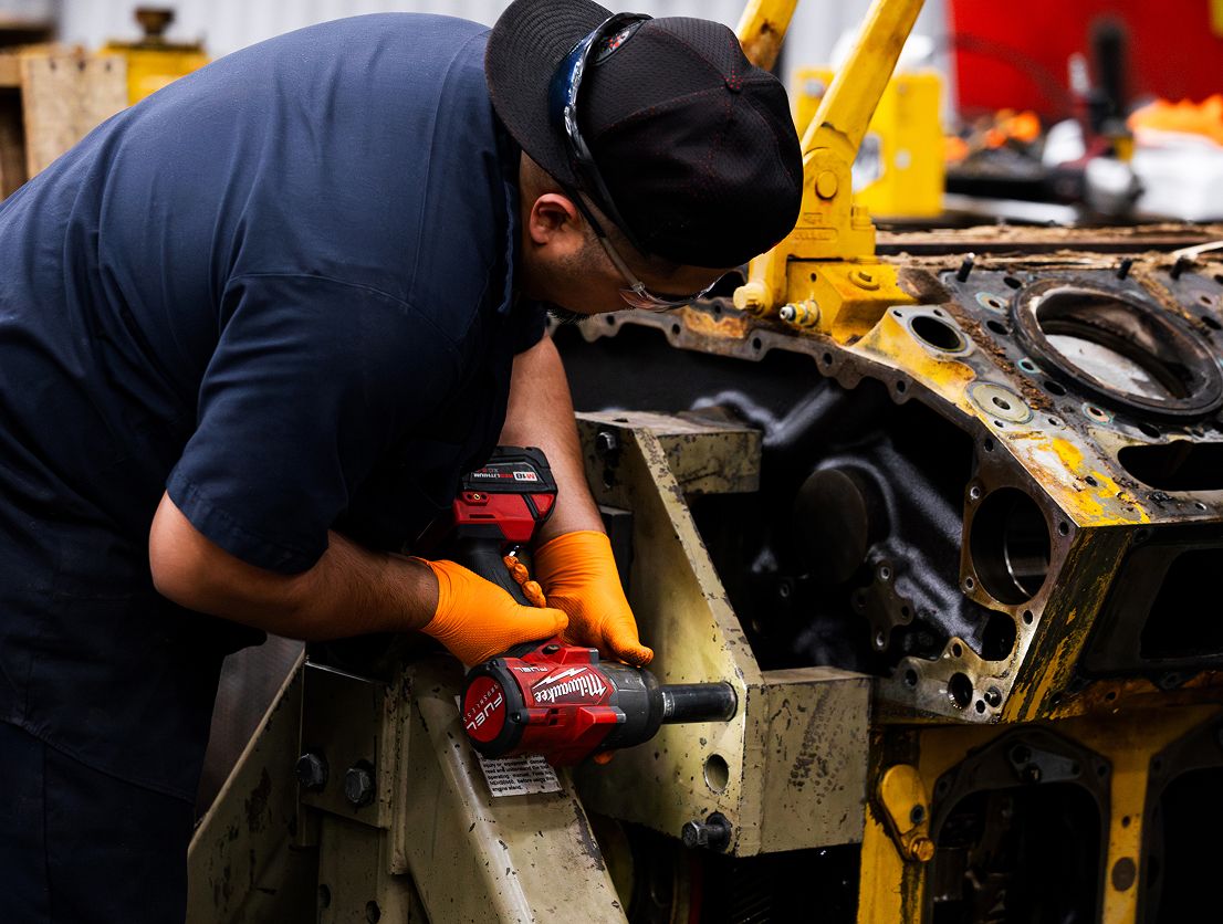 Man working on an engine