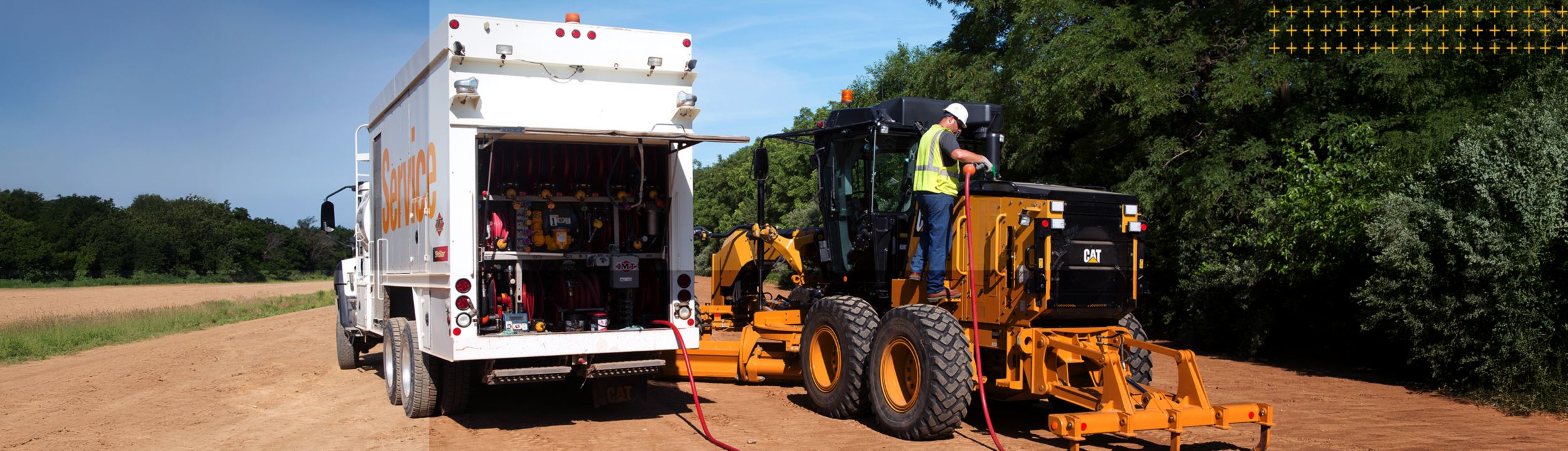 Cat equipment being serviced