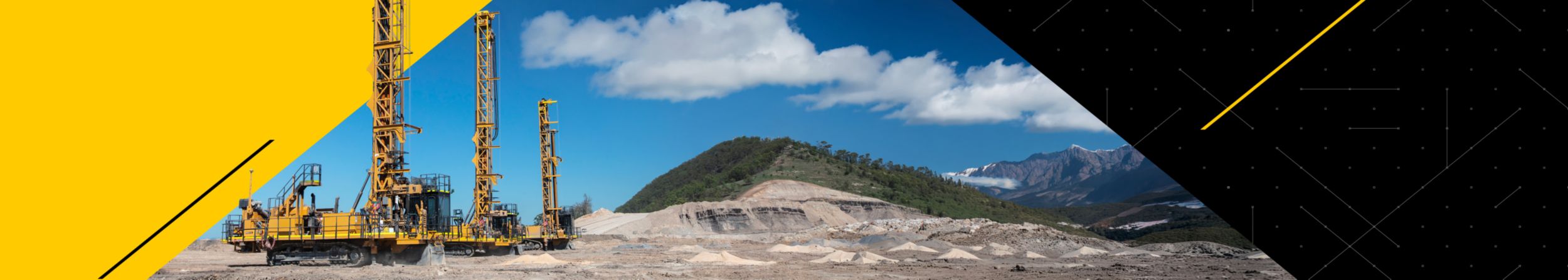 Fleet of Cat drills on mine site